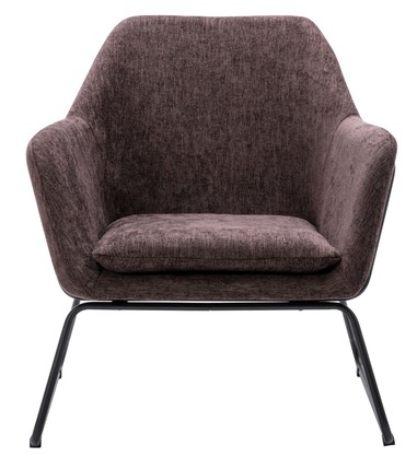 Black Brown Linen Armchair Lounge Chair Accent Retro Armchair Sled Base