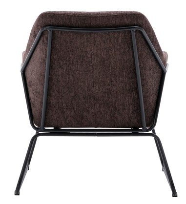 Black Brown Linen Armchair Lounge Chair Accent Retro Armchair Sled Base