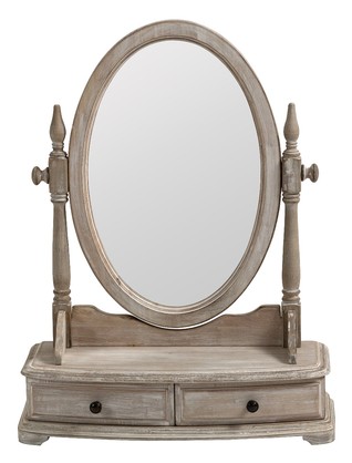 French Provincial Wash White Dressing Unit with Mirror