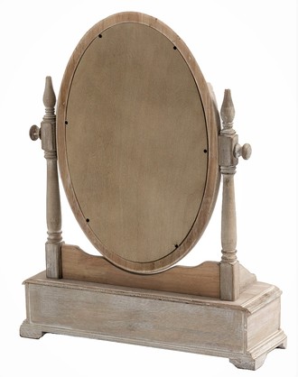 French Provincial Wash White Dressing Unit with Mirror