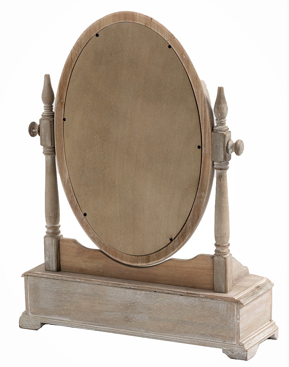 French Provincial Wash White Dressing Unit with Mirror