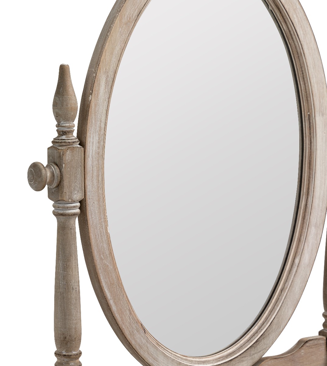 French Provincial Wash White Dressing Unit with Mirror