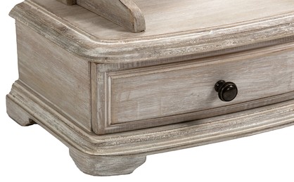 French Provincial Wash White Dressing Unit with Mirror