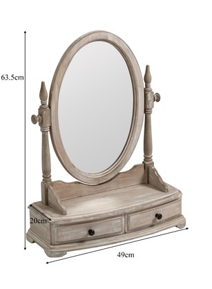 French Provincial Wash White Dressing Unit with Mirror