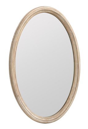 French Provincial Oval Mirror in Wash White