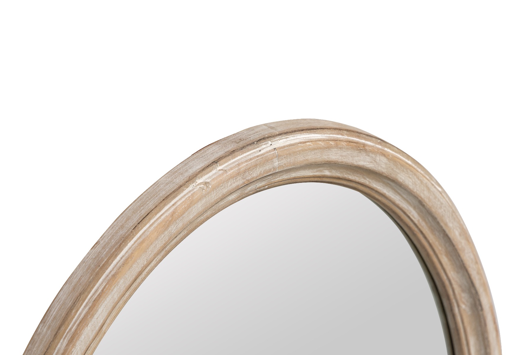 French Provincial Oval Mirror in Wash White