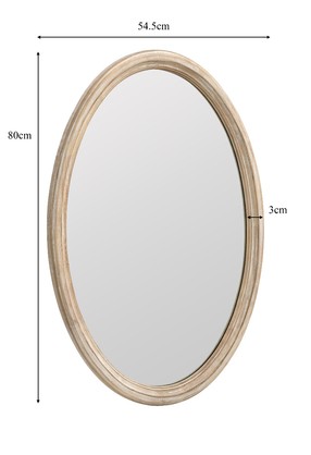 French Provincial Oval Mirror in Wash White