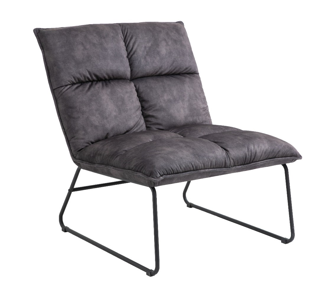 Dark Purple Slipper Accent Chair Lounge Chair Polyester Fabric Sled Base