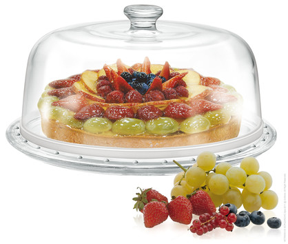 Borgonovo Palladio Glass Cake Plate With Dome Cover