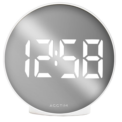 Acctim 'IL Giro' 1.4" Round LED clock with USB in White