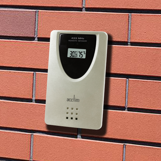 Acctim 'Wyndham' Colour Weatherstation clock in Black