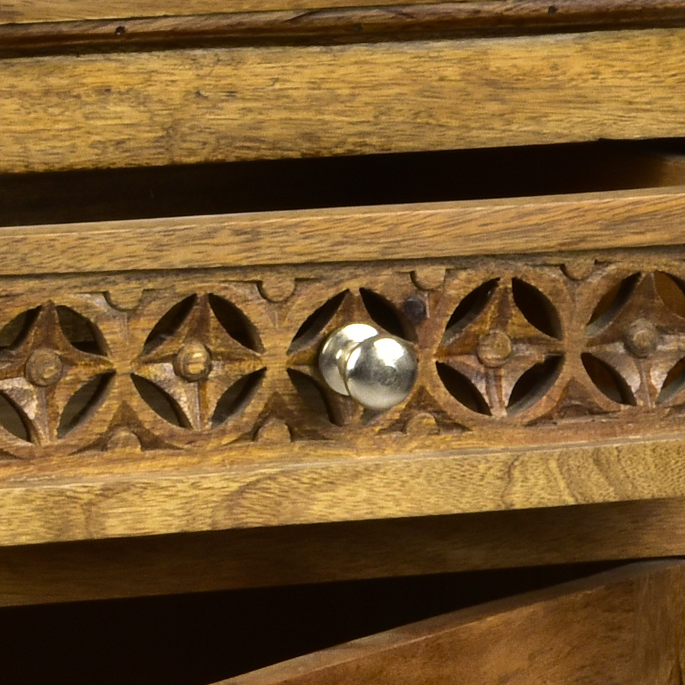 Spitiko Homes Solid wood Carving bedside table Natural  18 x 14 x 24