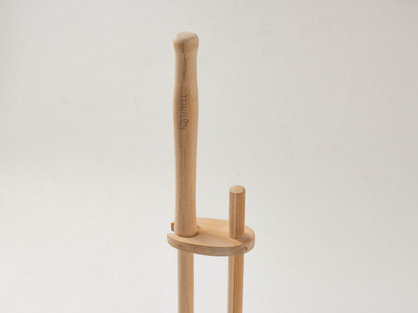 Teak Wooden Toilet Brush with Stand & Bowl