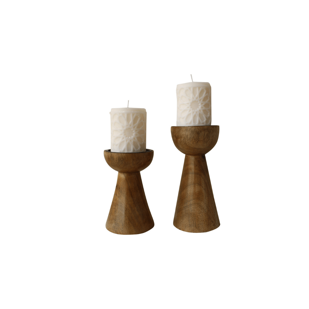Grant Wooden Candle Holders