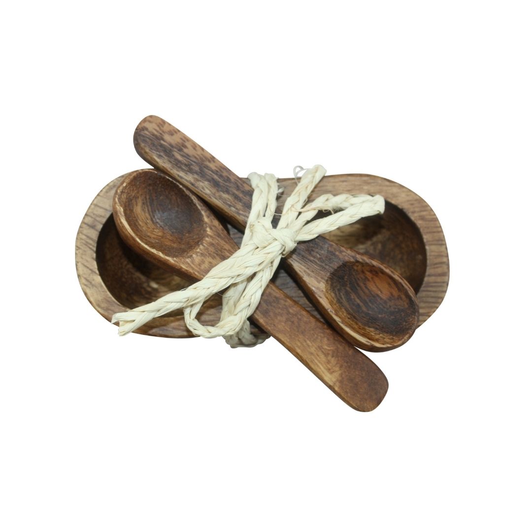 Acacia Condiment Set w Spoons
