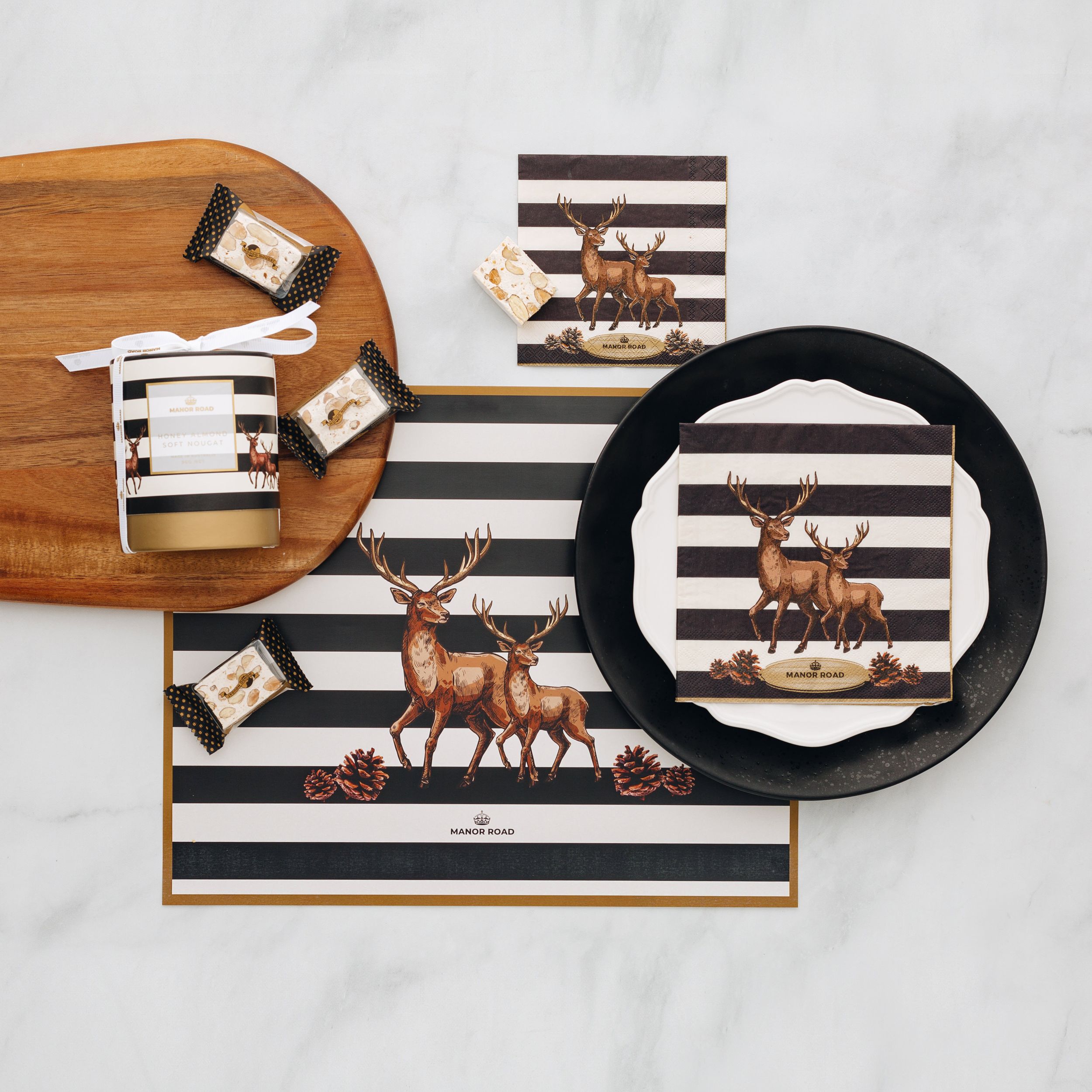 Wholesale Striped Deer Paper Placemat Pad Manor Road Fieldfolio