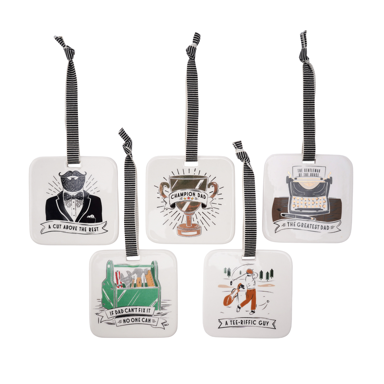 Dapper Chap ceramic signs with display