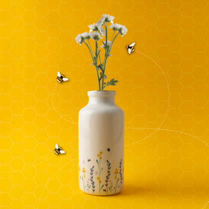 Beekeeper ceramic vase