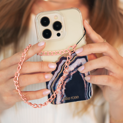 Phone Charm Wristlet - rose gold