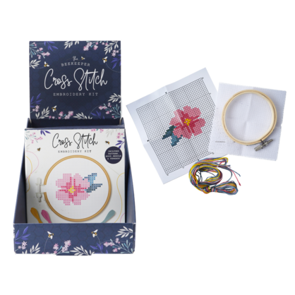 The Beekeeper Pink Flower cross stitch (12)