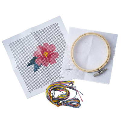 The Beekeeper Pink Flower cross stitch (12)