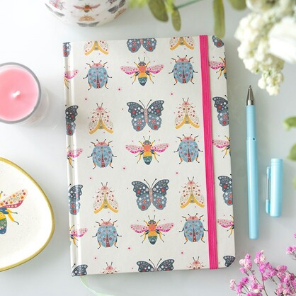 Floral Bug print A5 notebook