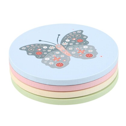 Set of 4 Floral Bug coasters