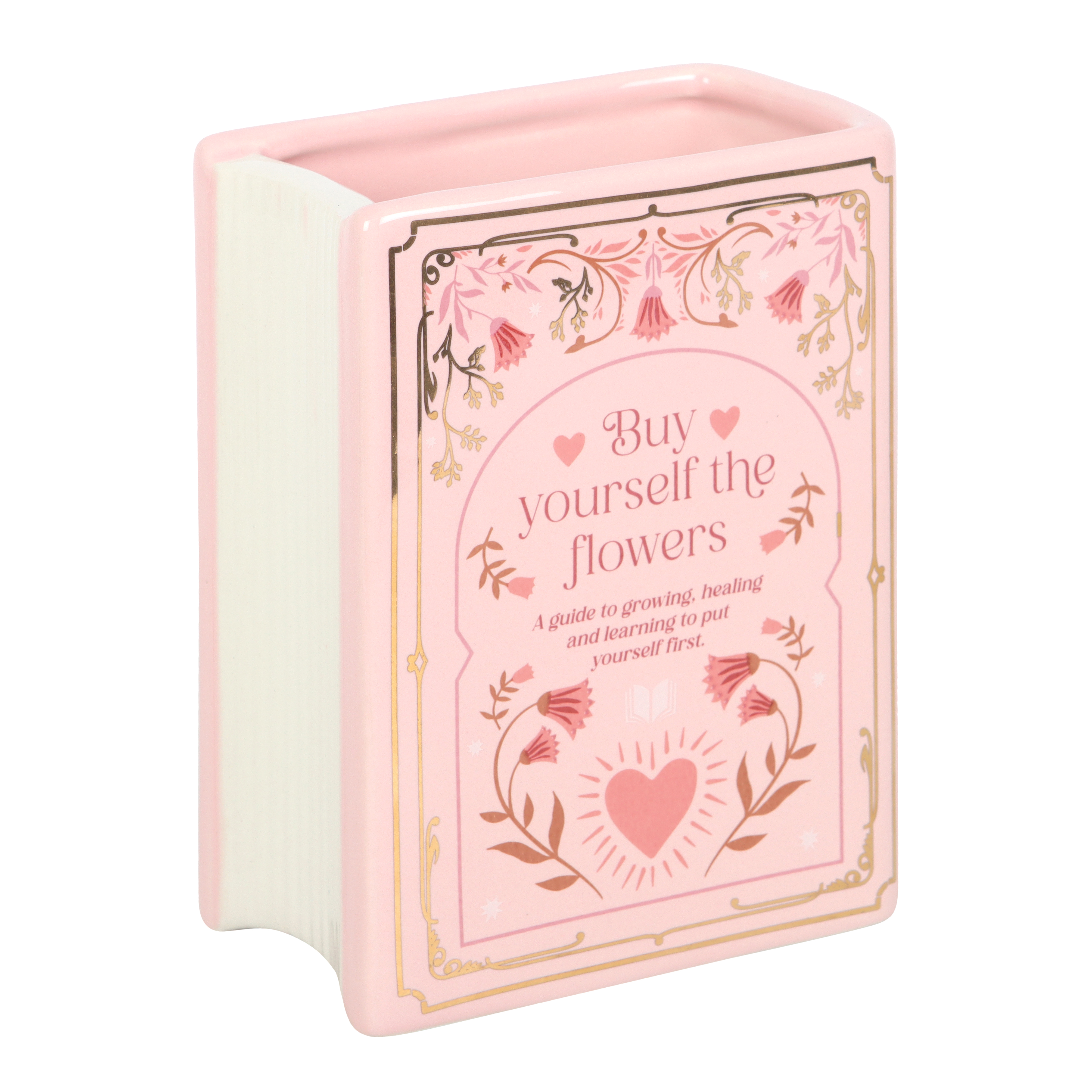 Pink Book Shaped Ceramic Vase