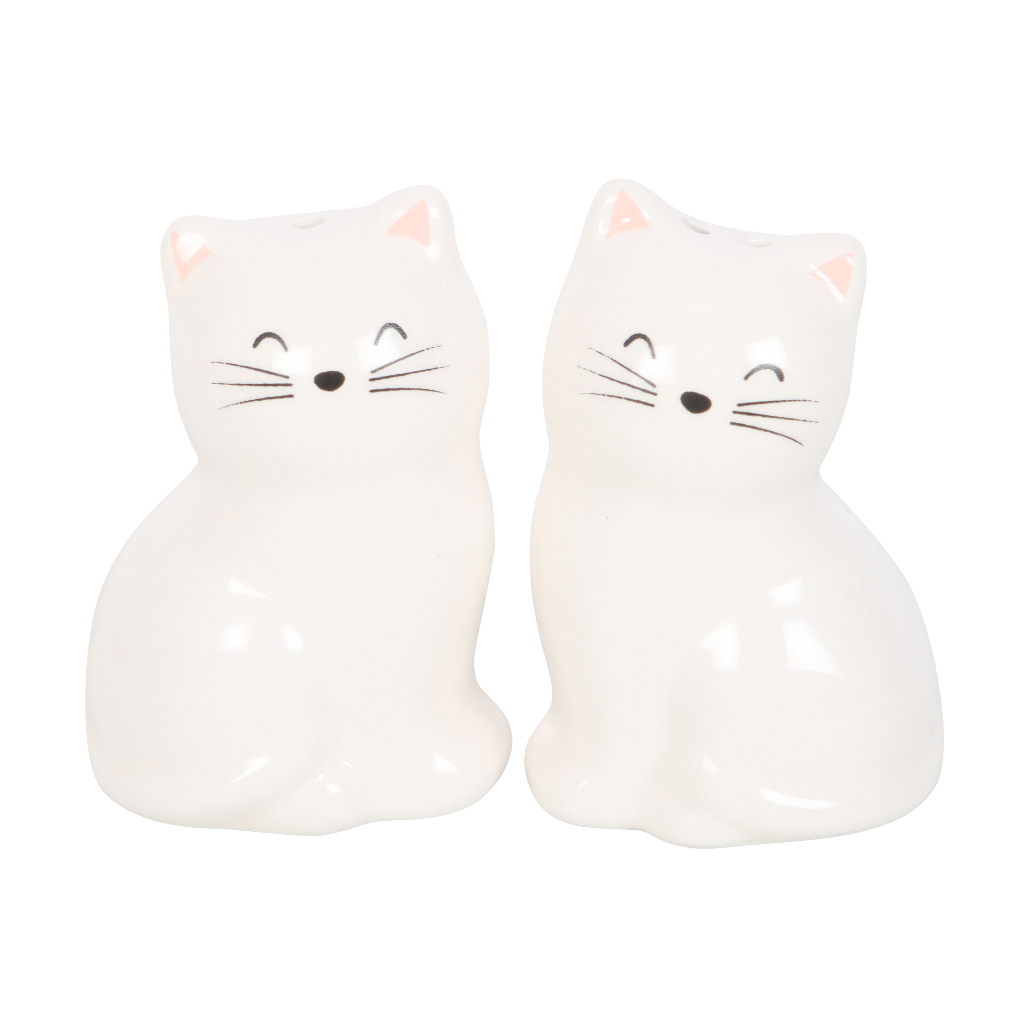 White Cat Salt and Pepper Shakers