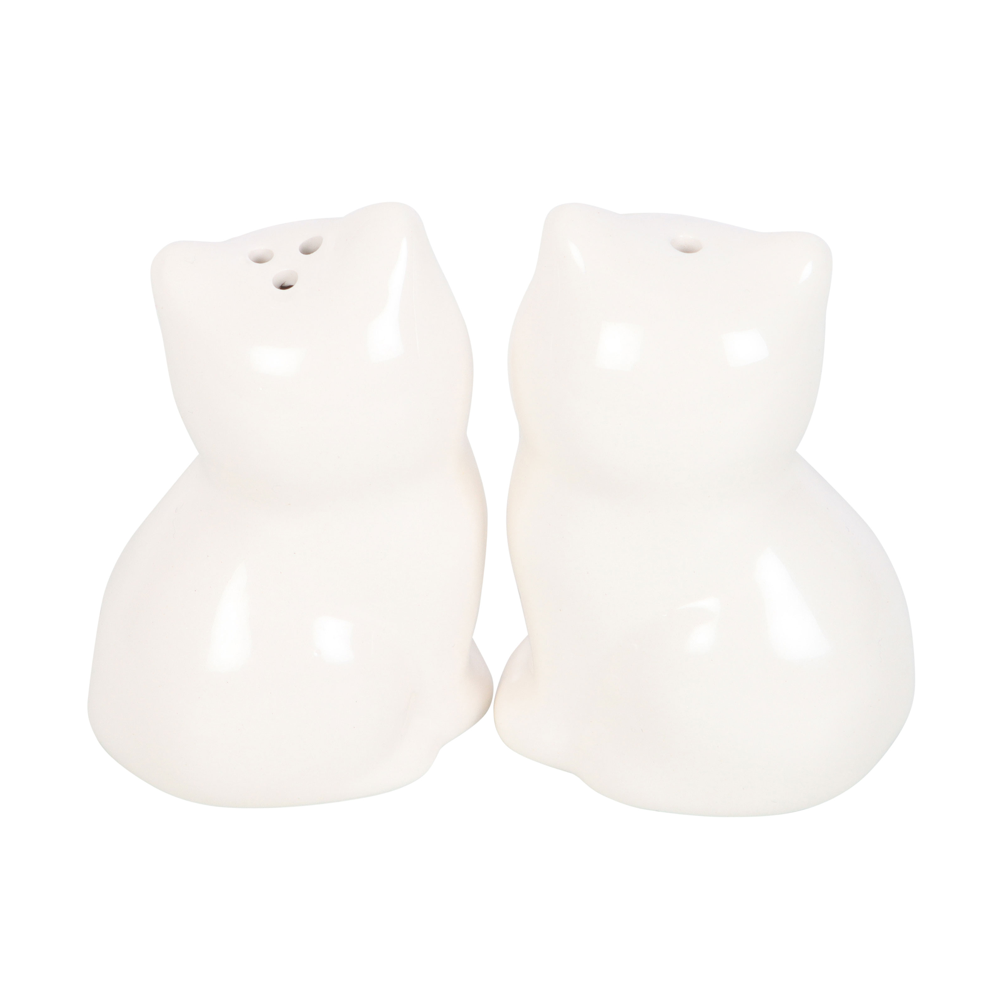 White Cat Salt and Pepper Shakers