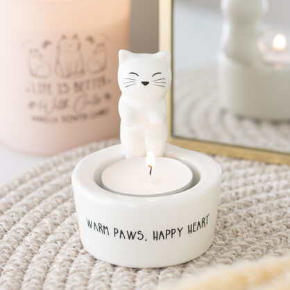 Warm Paws, Happy Heart Tealight Holder
