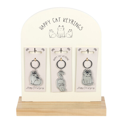 3ast Happy Cat keyring Display (24)