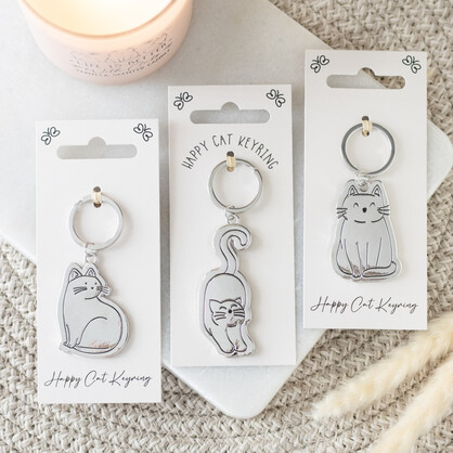 3ast Happy Cat keyring Display (24)