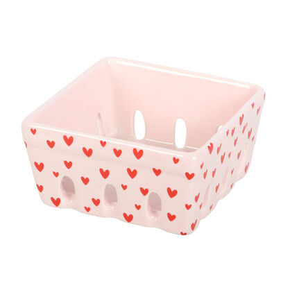 Pink Heart print basket