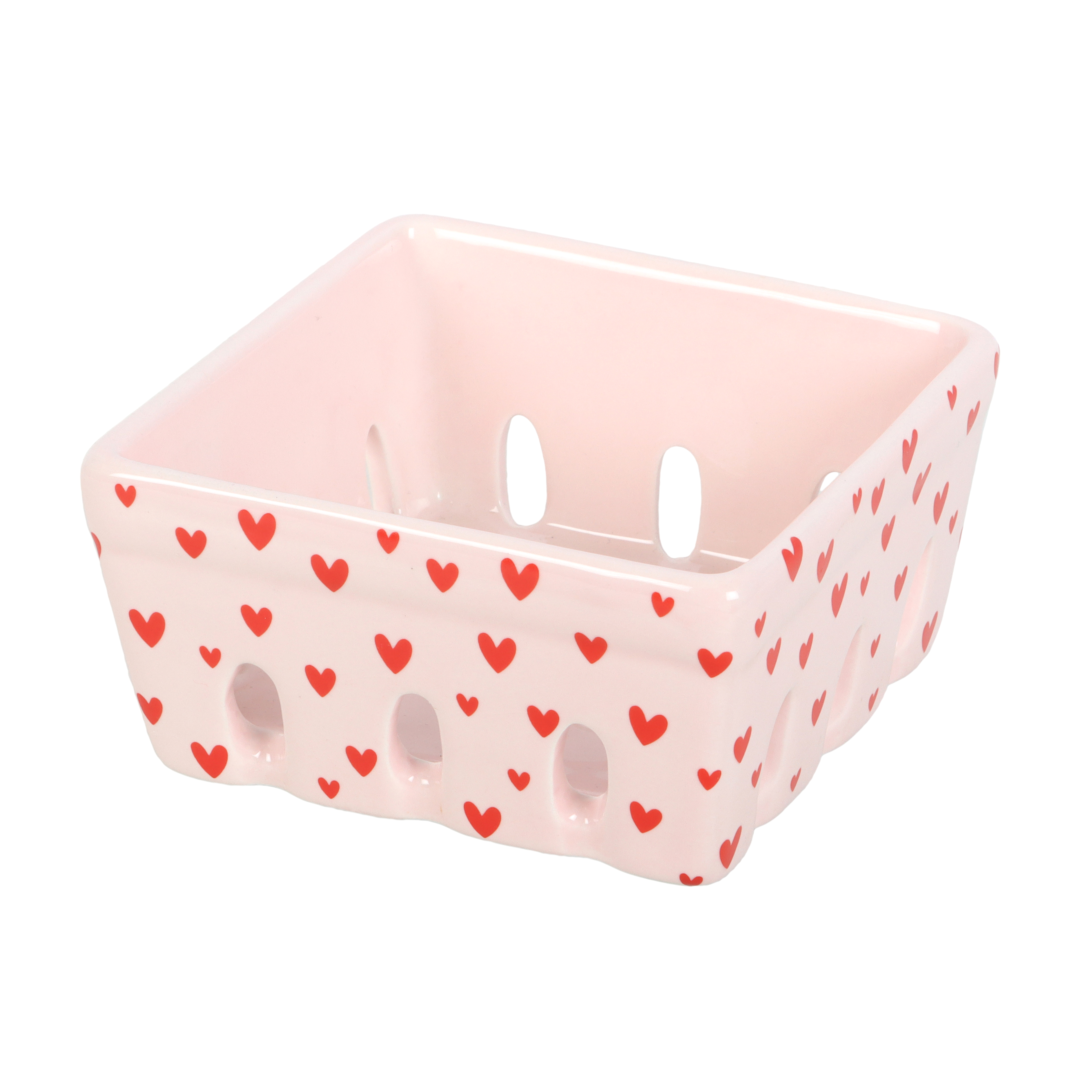 Pink Heart print basket
