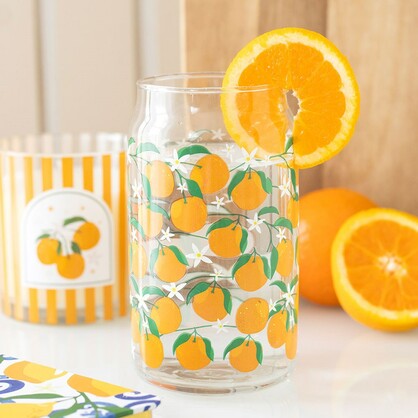 Italian Orange can style glass