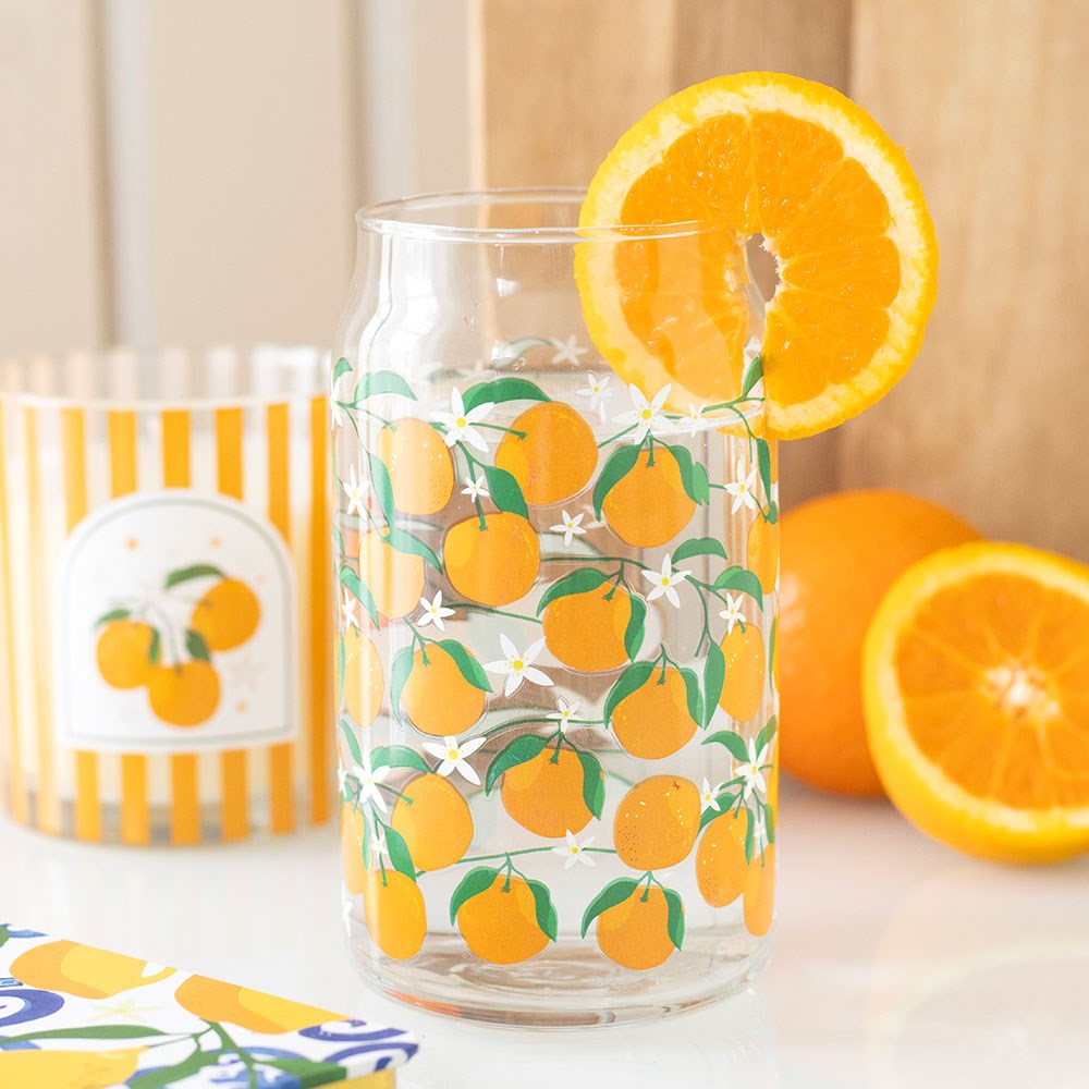 Italian Orange can style glass