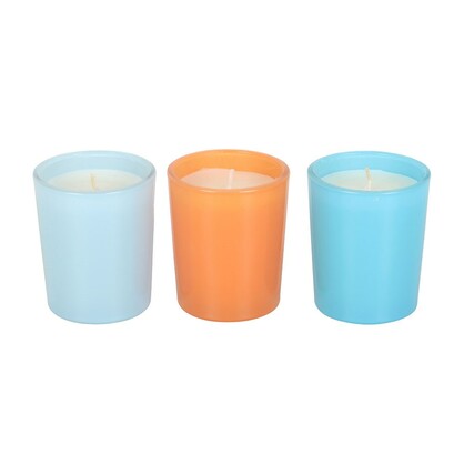S/3 Scents of Europe glass candles