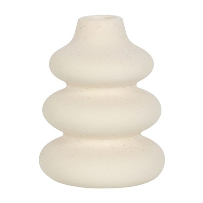 Cream speckle stem vase