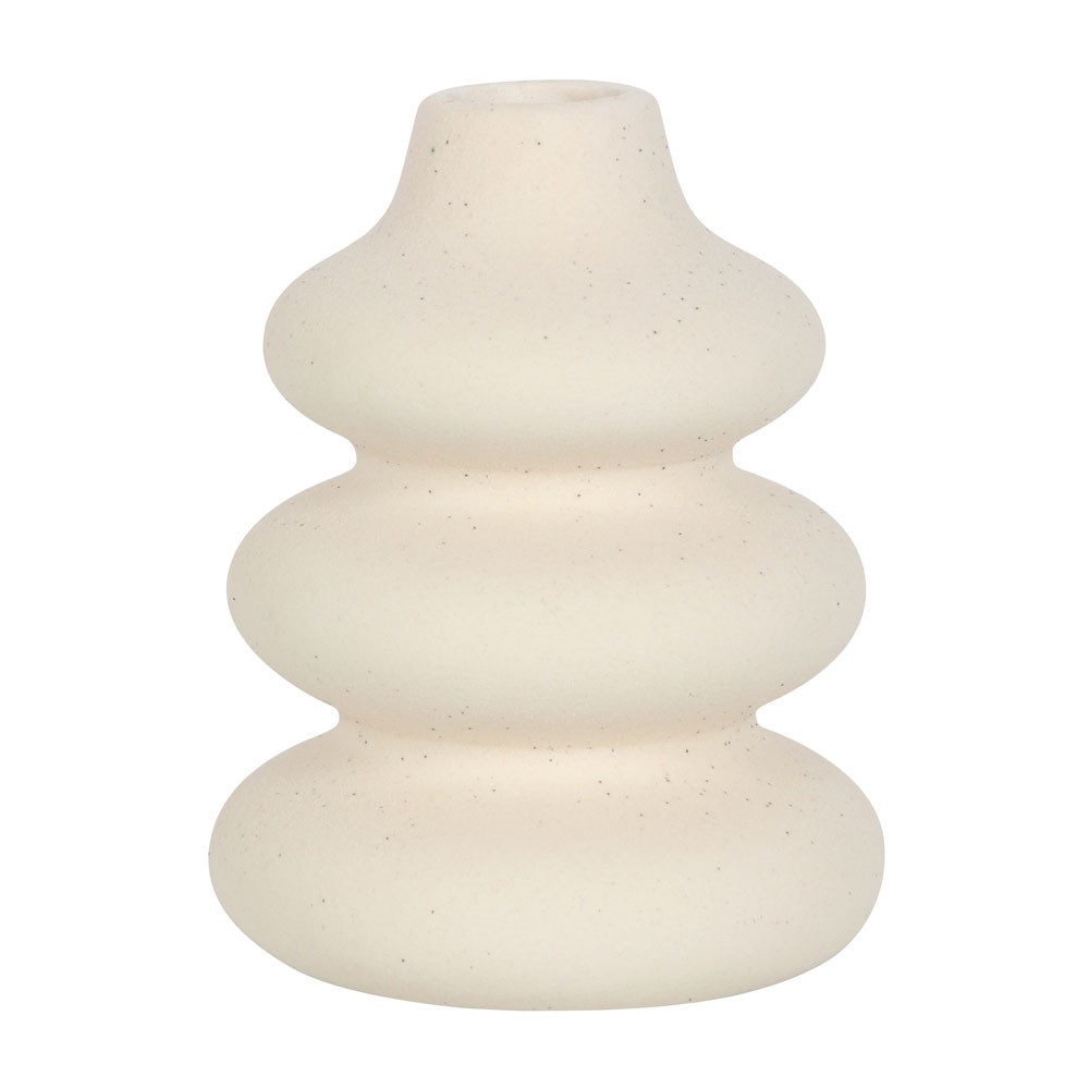 Cream speckle stem vase