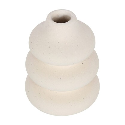 Cream speckle stem vase