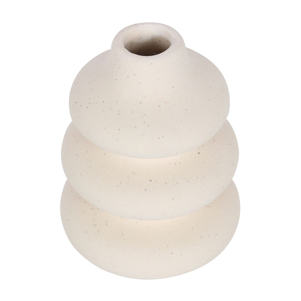 Cream speckle stem vase