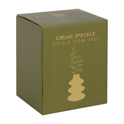 Cream speckle stem vase