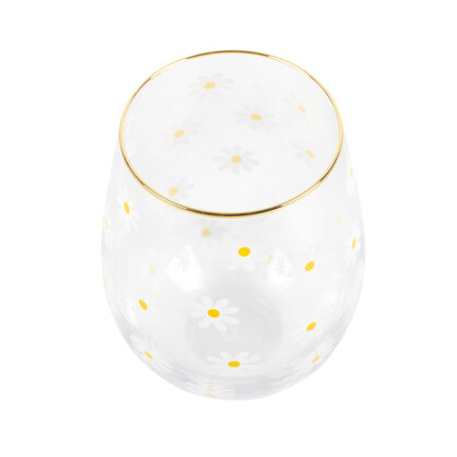 Springtime stemless wine glass