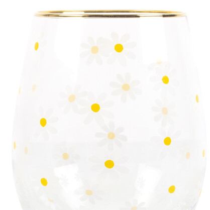 Springtime stemless wine glass