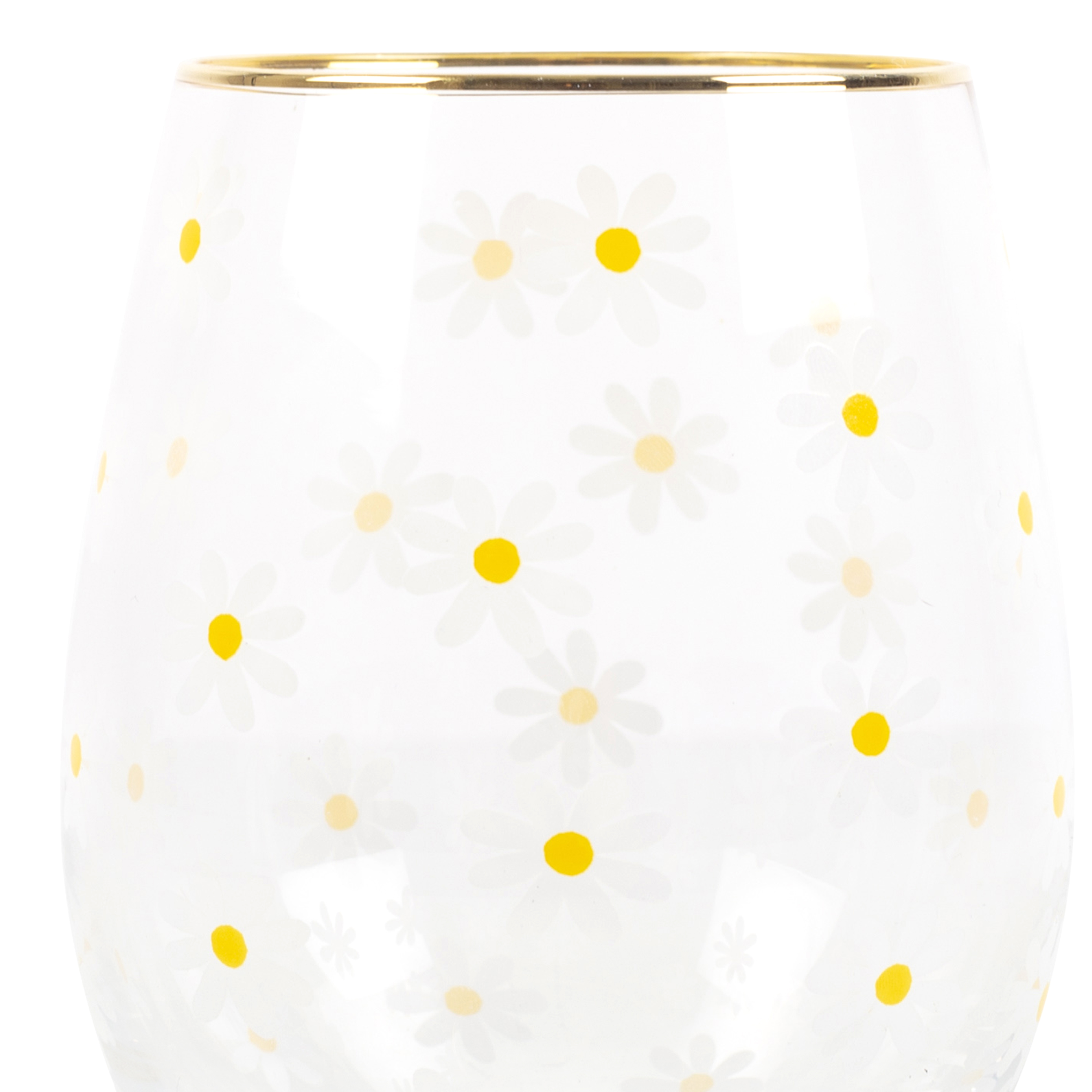 Springtime stemless wine glass