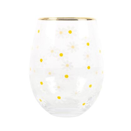 Springtime stemless wine glass