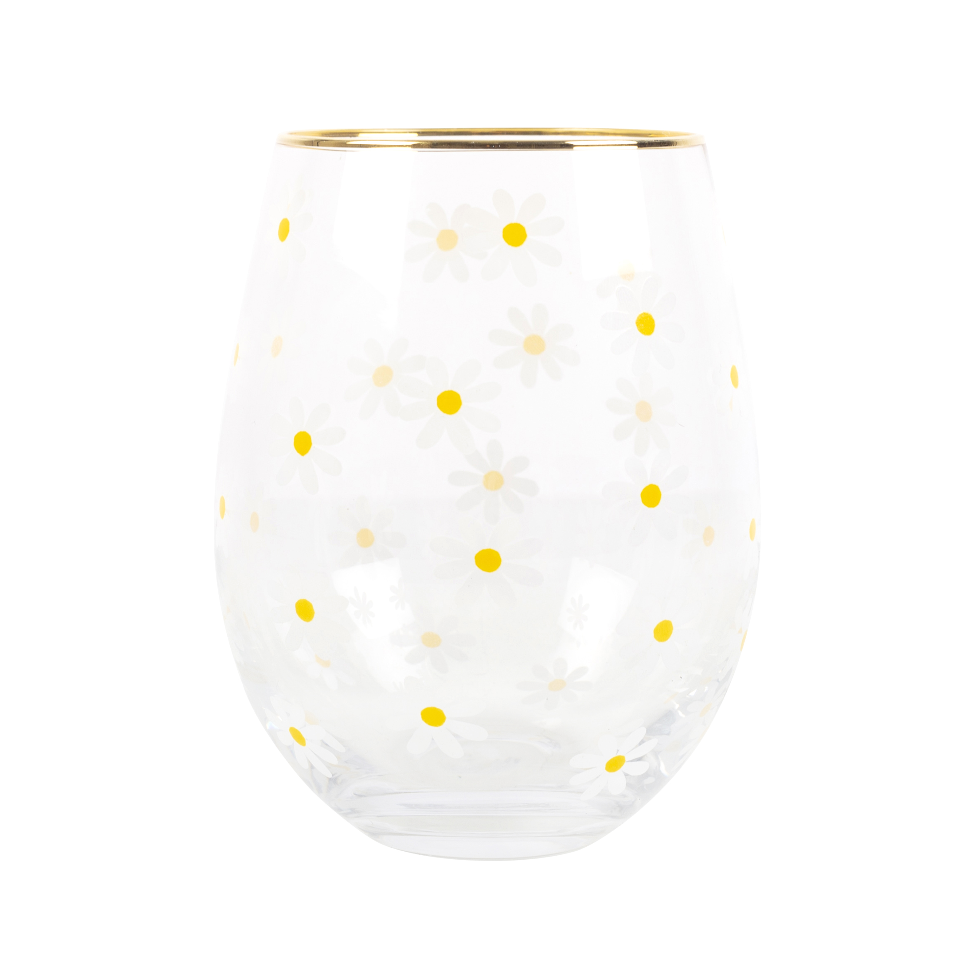 Springtime stemless wine glass