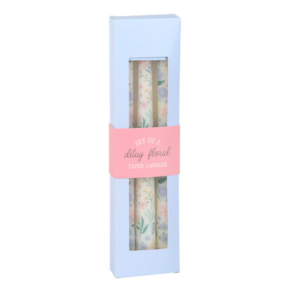 S/3 Blooming Floral taper candles