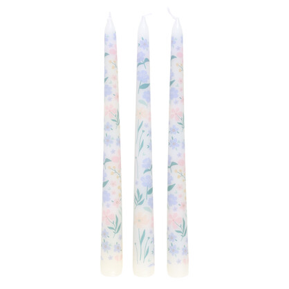 S/3 Blooming Floral taper candles